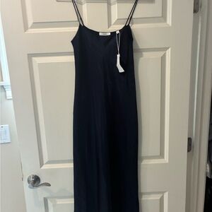 Vince XS Navy Satin Dress
